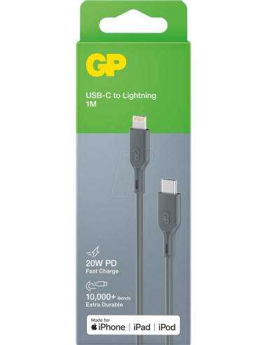 GP Câble de chargement GP CL1P Type C Type Lightning 1 m