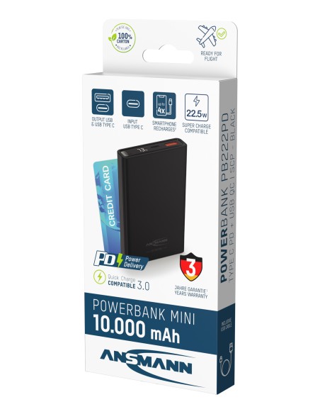 ANSMANN Powerbank  PD322PD 10000 mAh  MINI USB-C