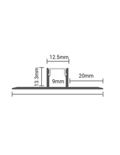 ALU PROFILE FOR LED STRIP GRAY L 2m