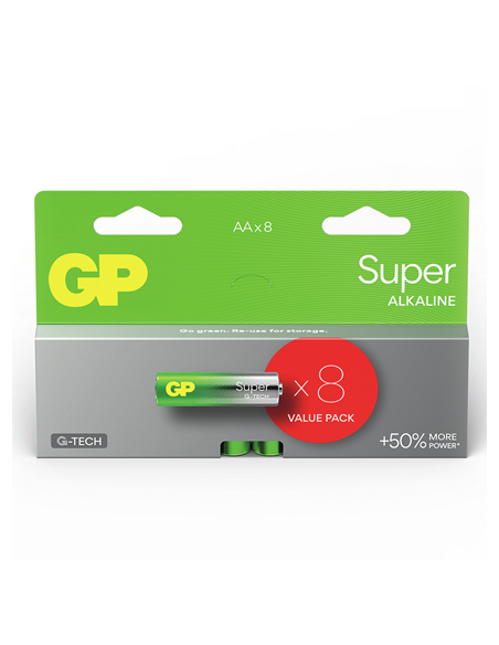 Blister 8 piles AA - Mignon SUPER Alkaline GP