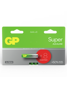 AAA batterij GP Alkaline Super 1,5V 8 stuks