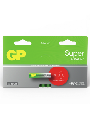 AAA batterij GP Alkaline Super 1,5V 8 stuks