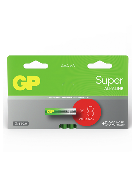 AAA batterij GP Alkaline Super 1,5V 8 stuks