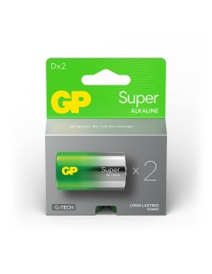 D Mono batterij GP Alkaline Super 1,5V 2 stuks