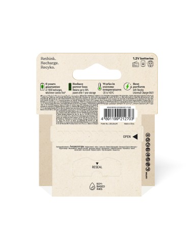 Blister 4 accus NiMH ReCyko plus AA 2000mAh GP