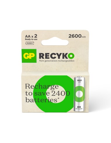 AA batterij Oplaadbaar GP NiMH 2600 mAh ReCyko 1,2V 2 stuks