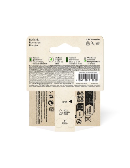 Blister 2 accus NiMH ReCyko plus AAA 950mAh GP