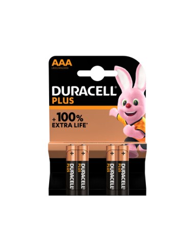 Blister 4 piles AAA PLUS 100% DURACELL