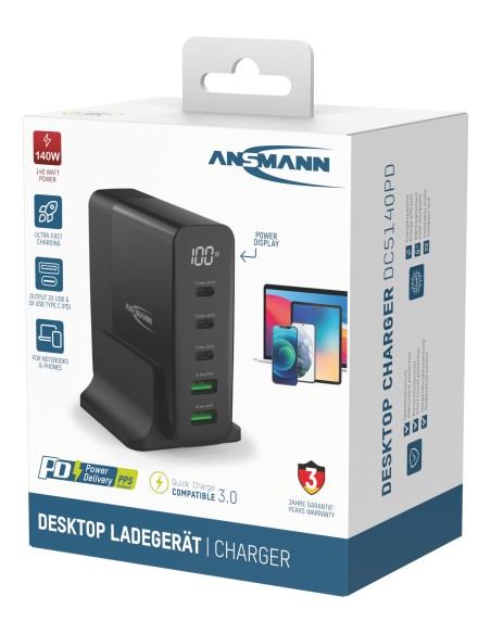 Desktop Charger with display DC5140PD 140W ANSMANN