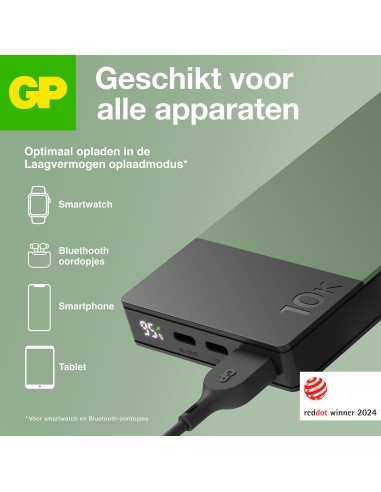 Powerbank GP M10C grijs 10.000 mAh 1x USB-A 2x...