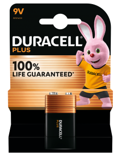 9V batterij  DURACELL PLUS 100% Plus 1,5V 1 stuk