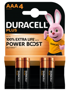 Blister 4 piles AAA PLUS 100% DURACELL