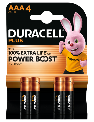 AAA batterij  DURACELL PLUS 100% Plus 1,5V 4 stuks