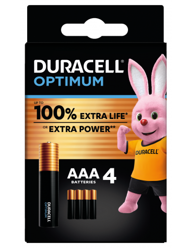 Blister 4 piles AAA OPTIMUM DURACELL