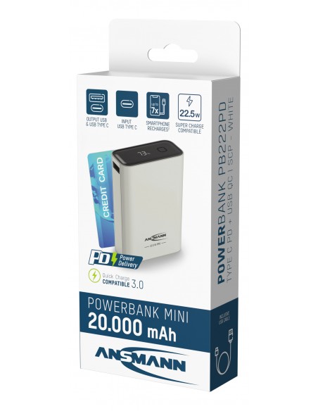 ANSMANN POWERBANK PD322PD 20.000 mAh GREY