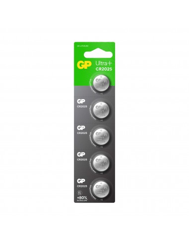 CR2025 GP Lithium Pile bouton 3V 5 pièces