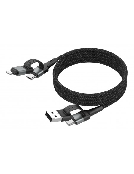 ANSMANN Magnetic cable USB-A -C to USB-C/LIGHTN 120 cm