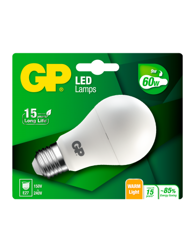 GP CLASSIC E27 A60 9.5W 60W
