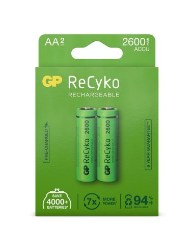 Blister 2 accus NiMH ReCyko plus AA 2600mAh GP