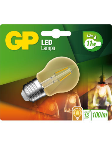 LED lamp GP 080596 E27 A45 Mini Globe Filament Gold 1,2W 1 stuk