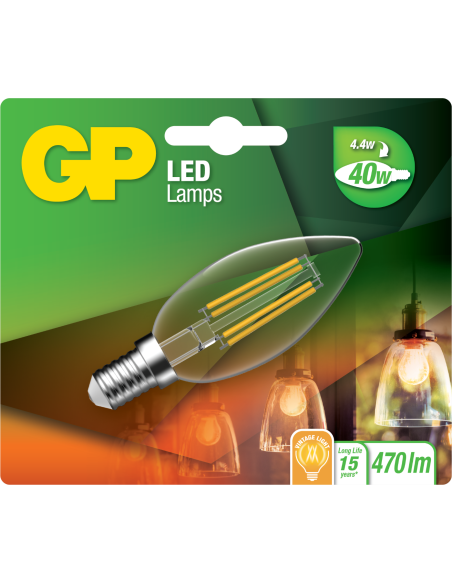Ampoule LED GP 078128 E14 B35 Bougie  Filament 4W 1 pièce