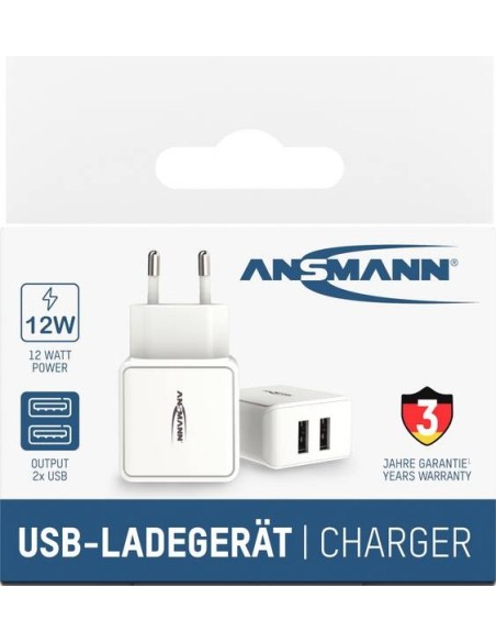 Chargeur USB pour prise murale Courant de sortie (max.) 2400 mA 2 x USB 2.0 type A f